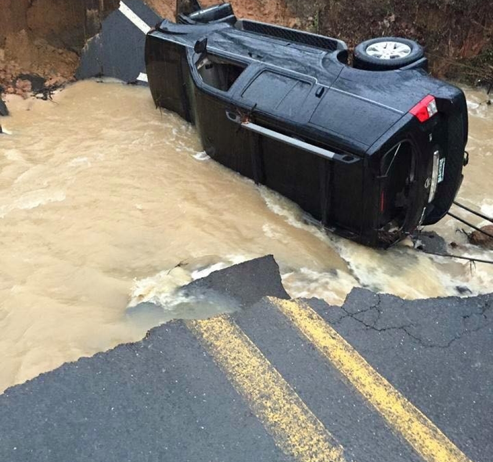 Washed out car Webster Parish Sheriff