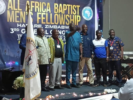 The All Africa Baptist Men’s Fellowship in Zimbabwe meeting featured guest speaker LCU Professor Arthur Mazhambe. Submitted photo