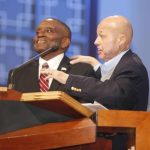 Wayne Jenkins and Pineville Mayor Clarence Fields enjoy a laugh at ECON.