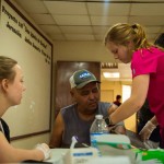 A Mexican man receives medical treatment during a clinic coordinated by the BCM mission team.