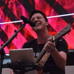 Former American Idol contestant Cameron Theodos sings a song during the Student Freedom Summit at the Bossier Community College gymnasium.
