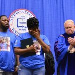 The family of Clavoisiea Dupree are honored on stage during commencement ceremonies. LC President Rick Brewer presented Dupree with an undergraduate degree posthumously. Dupree passed away March 31.