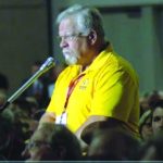 Messenger Gibbie McMillan makes a point of order after messengers spoke for and against the leadership of Russell Moore in discussion about a motion to defund the Ethics and Religious Liberty Commission from the Cooperative Program budget. “In all due respect to both parties of this motion, I think there needs to be care about saying something, whether they are for or against the motion. The motion is not about Russell Moore. It’s in regard to the budget, and amending the budget,” said McMillan, a member of East Fork Baptist Church in Kentwood and also Louisiana Baptists state disaster relief director. Screenshot