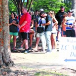 Students gather on campus to settle into their housing for the upcoming school year.