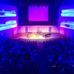 Students, faculty and staff of Louisiana College gather inside the newly renovated Guinn Auditorium for the first chapel service of the fall 2018 semester.