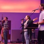 The Louisiana College student praise team leads worship at the campus fall revival September 11, 2018.