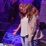 Two female students pray during the Louisiana College campus fall revival September 11, 2018.