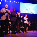 Louisiana College President Rick Brewer, Zion Hill Church Family Pastor Joshua Joy Dara, Philadelphia Baptist Church Deville Pastor Philip Robertson and GO TELL Crusades Founder Rick Gage enjoy a time of worship.