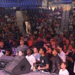 Evangelist Ken Freeman addresses those who made a decision for Christ. Officials reported 38 people came forward to accept Jesus as their Savior. Brian Blackwell photo