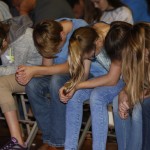 Prayer preceded times of decision at the Tomorrow's Hope GO TELL Crusade. By the end of the four-day crusade, 119 persons turned to Christ, 109 individuals repented to restore their fellowship with Christ, and 15 men and women made other decisions. Doug Collier photo