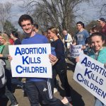Students proclaim an important message during the Louisiana Life March CENLA.