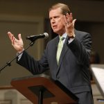 Lane Moore, NLBA Director welcomes guests to the Call to Prayer IV at Broadmoor Baptist Church in Shreveport.