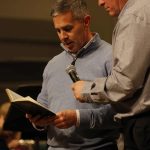 David Rice, (L) Brookwood, says a prayer asking for Repemtance and Renewal during the Call to Prayer IV at Broadmoor Baptist Church in Shreveport.