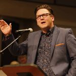 Brad Jurkovich of First Bossier says a prayer Seeking God's Favor for America during the Call to Prayer IV at Broadmoor Baptist Church in Shreveport.