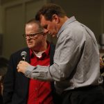 Darrell Dean, Providence Road, says a prayer asking for divine appointments with unbelievers during the Call to Prayer IV at Broadmoor Baptist Church in Shreveport.