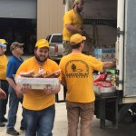 Louisiana Baptist Disaster Relief volunteers unloaded food and supplies at Rolling Hills Ministries in Ruston after a tornado damaged parts of the town. Rolling Hills photo