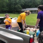 Louisiana Baptist Disaster Relief team members distributed supplies to homeowners impacted by a tornado in Ruston. Rolling Hills photo