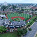J.C. Love Field at Pat Patterson Park lost its roof and some of its outfield wall after a tornado touched down in Ruston. Scot Pile photo