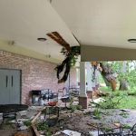 An oak tree fell onto the chapel of the Louisiana Tech Baptist Collegiate Ministry April 25, 2019. Mark Robinson photo