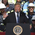 President Donald Trump speaks at the Cameron LNG Export Terminal in Hackberry, LA Tuesday in his effort to promote Energy Infrastructure and Economic Growth.