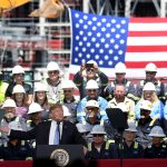 President Donald Trump speaks at the Cameron LNG Export Terminal in Hackberry, LA Tuesday in his effort to promote Energy Infrastructure and Economic Growth.