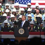 President Donald Trump speaks at the Cameron LNG Export Terminal in Hackberry, LA Tuesday in his effort to promote Energy Infrastructure and Economic Growth.