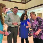 Grace Cain, a national Acteens panelist; Stewart Holloway, pastor of the First Baptist Church in Pineville, and his wife, Rebecca; and Sandra Wisdom-Martin, executive director-treasurer of the Woman’s Missionary Union, visit at the WMU Celebration and Annual Meeting.