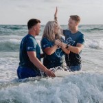 This individual was excited to participate in a beach side baptism service in Panama City, Florida.