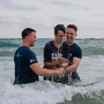 This high school student was excited to participate in a beach side baptism service in Panama City, Florida.