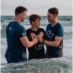 This high school student was excited to participate in a beach side baptism service in Panama City, Florida.