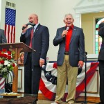 A quartet led worship during God And Country Day.