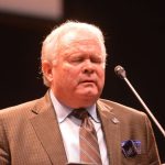 Louisiana College President Rick Brewed prayed for the Holy Spirit to move during the three-day campus revival.