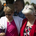 Members of the First Baptist Church in Bossier City prayed together during a ground breaking ceremony September 29 to mark the start of new construction after a fire destroyed part of the campus in December 2018.