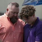 Members of the First Baptist Church in Bossier City prayed together during a ground breaking ceremony September 29 to mark the start of new construction after a fire destroyed part of the campus in December 2018.