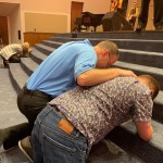 Guinn Auditorium became a house of prayer during the Louisiana College campus revival September 17-19. Many students made decisions during that time.