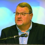 Dwayne Monk, pastor of the New Hope Baptist Church in Choudrant, recited a scripture before a time of prayer for Louisiana Baptists Executive Director Steve Horn. The September 24, 2019, Executive Board meeting was Horn’s first as executive director.