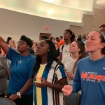 Louisiana College students worshiped during a session of the campus fall revival.
