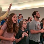 Louisiana College students worshiped during a session of the campus fall revival.