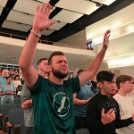 Louisiana College students worshiped during a session of the campus fall revival.