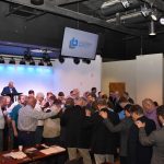Executive Board members surrounded Louisiana Baptists Executive Director Steve Horn in prayer at their meeting September 24.