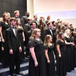 Members of the Louisiana College student choir lead worship at Founders Day.