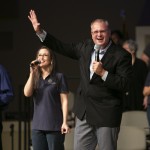 Heath Peloquin, pastor of Summer Grove Baptist Church, sang with the church praise team during a special service celebrating the 50th anniversary of the NWLBA.