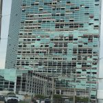 Hurricane Laura shattered windows at the 22-story Capital One Tower in downtown Lake Charles. John Marcase photo/Taken Sept. 5.