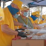 Southern Baptist Disaster Relief volunteers filled boxes of food distributed at Trinity Baptist Church in Lake Charles. Steven Haney, Louisiana Baptists communications, photo/Taken Sept. 8.