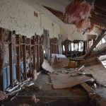 Debris was scattered throughout the facilities of First Baptist Church in Cameron. Norm Miller photo/Taken Sept. 13.