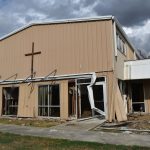 The worship center and fellowship hall at First Baptist Church in Cameron took on eight feet of water from Hurricane Laura. Norm Miller photo/Taken Sept. 13.