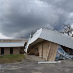 The worship center and fellowship hall at First Baptist Church in Cameron took on eight feet of water from Hurricane Laura. Norm Miller photo/Taken Sept. 13.