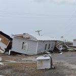 Mobile homes in Cameron were removed from their foundation. Norm Miller photo/Taken Sept. 13.