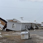 Mobile homes in Cameron were removed from their foundation. Norm Miller photo/Taken Sept. 13.