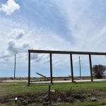 A wall frame was all the remained of a structure in Holly Beach. Norm Miller photo/Taken Sept. 13.